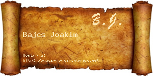 Bajcs Joakim névjegykártya